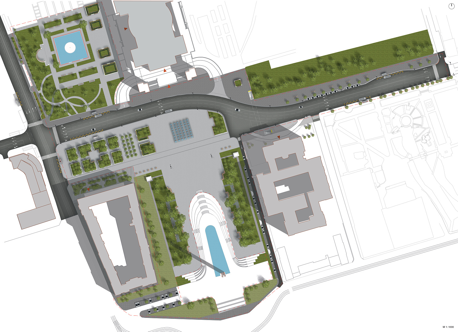 Teatralnaya Square in Rostov-on-Don Landscape Concept by PROJECT architectural bureau