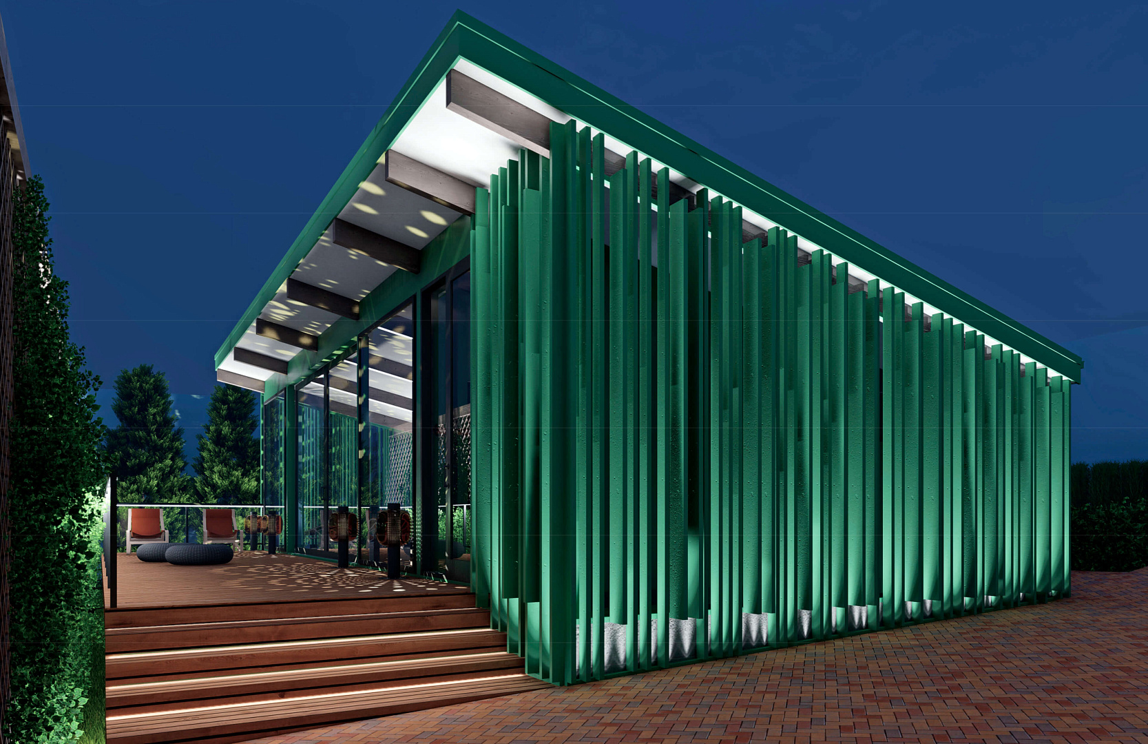 Swimming pool pavilion by PROJECT architectural bureau